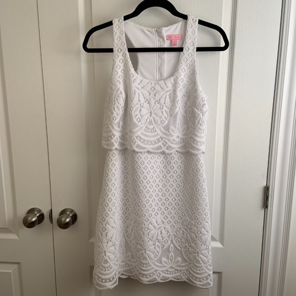 Lilly Pulitzer Stelle Resort White Paradise Island Lace Overlay Dress Size XS - Picture 15 of 16